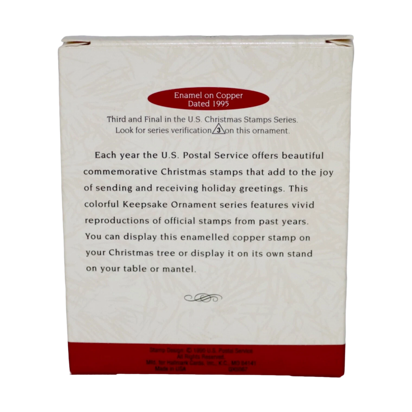 1990 Greetings with Christmas Tree Hallmark Ornament (U.S. Christmas Stamps) QX5067 Image6