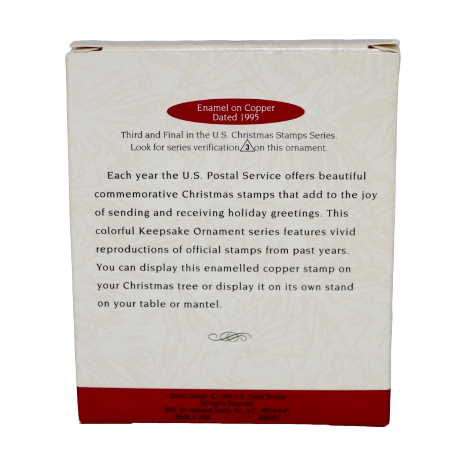 1990 Greetings with Christmas Tree Hallmark Ornament (U.S. Christmas Stamps) QX5067 Image6