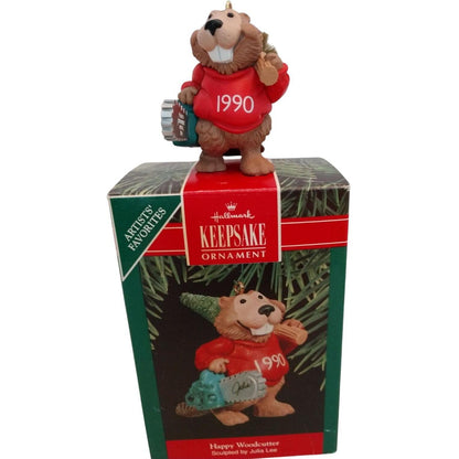 1990 Happy Woodcutter Hallmark Ornament (Beaver) QX4763
