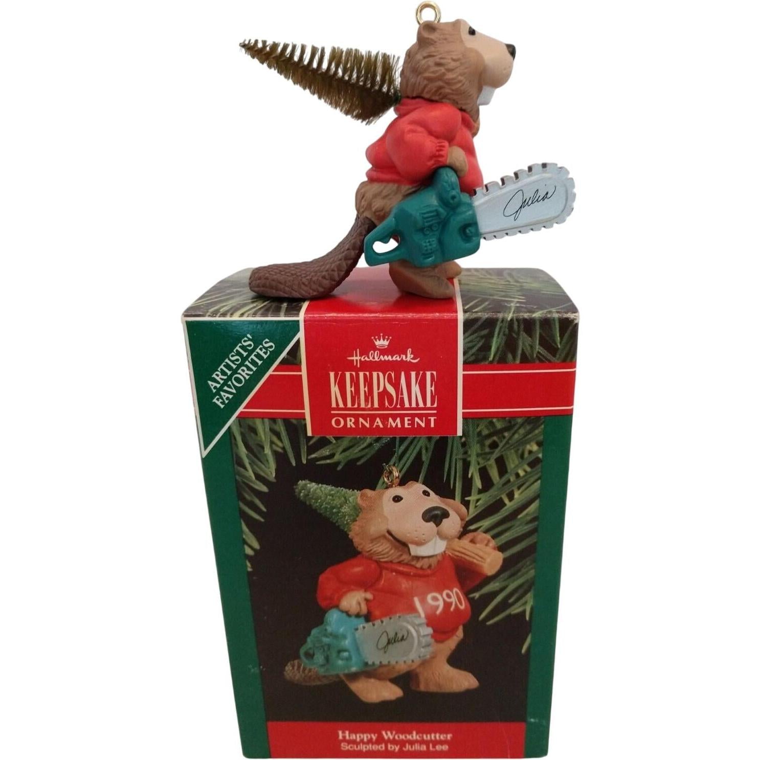 1990 Happy Woodcutter Hallmark Ornament (Beaver) QX4763