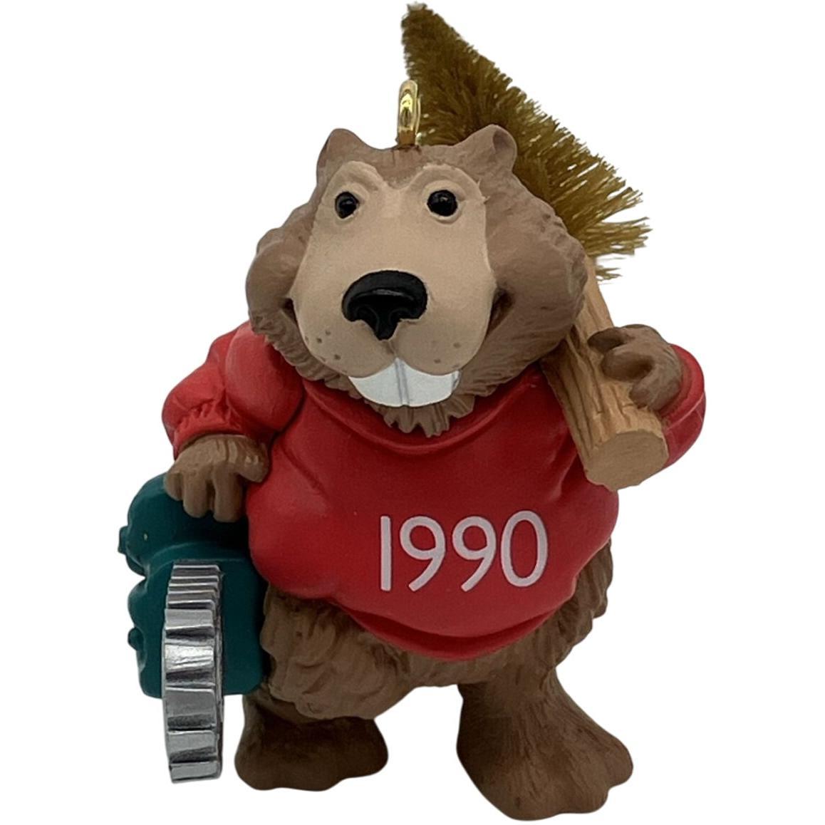 1990 Happy Woodcutter Hallmark Ornament (Beaver) QX4763