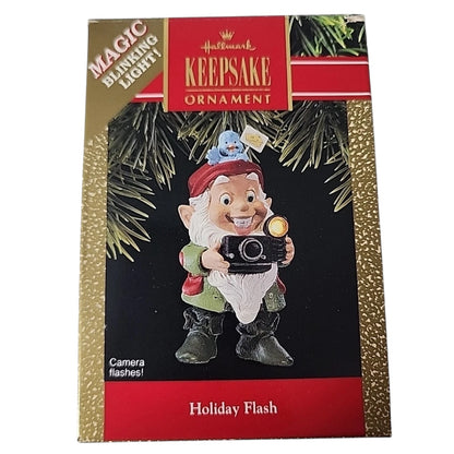 1990 Holiday Flash Hallmark Ornament (Elf & Gnome) QLX7333
