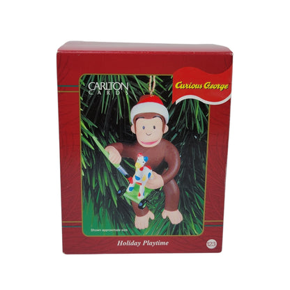 1990 Holiday Playtime (Curious George) Carlton Cards Heirloom Ornament CXOR-057E Image2