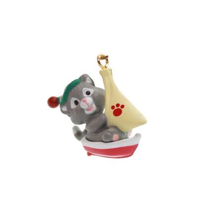 1990 Kitten in Sailboat Hallmark Ornament (Kittens In Toyland) QXM5736