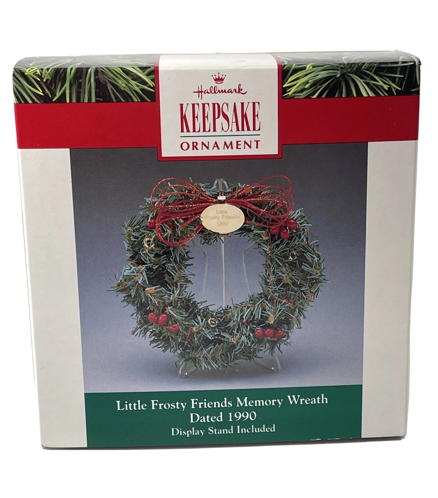 1990 Memory Wreath Hallmark Ornament (Frosty Friends) XPR9724