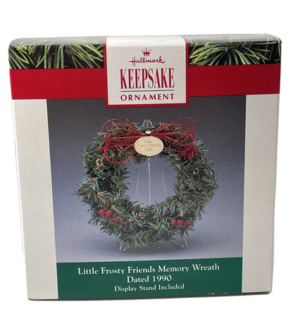 1990 Memory Wreath Hallmark Ornament (Frosty Friends) XPR9724