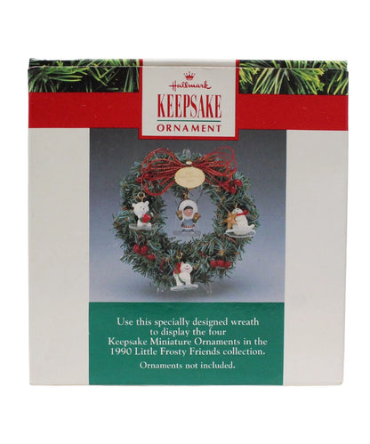 1990 Memory Wreath Hallmark Ornament (Frosty Friends) XPR9724