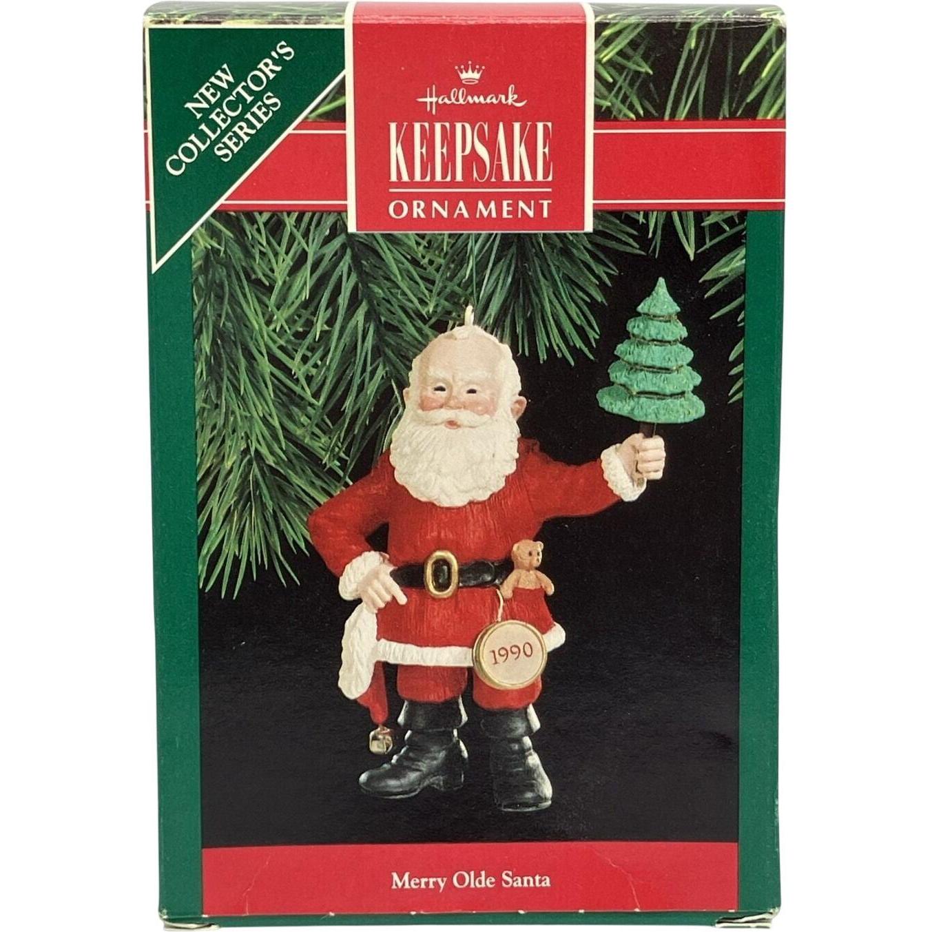 1990 Mini Christmas Tree Hallmark Ornament (Merry Olde Santa) QX4736