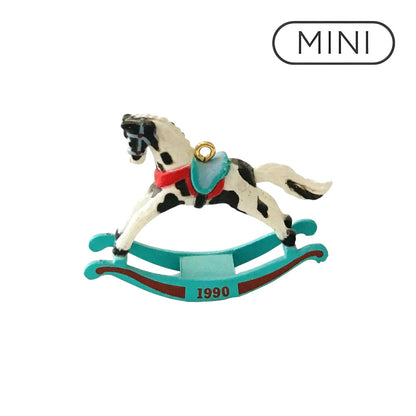 1990 Pinto - Turquoise Rockers Hallmark Ornament (Miniature Rocking Horse) QXM5743 Image1