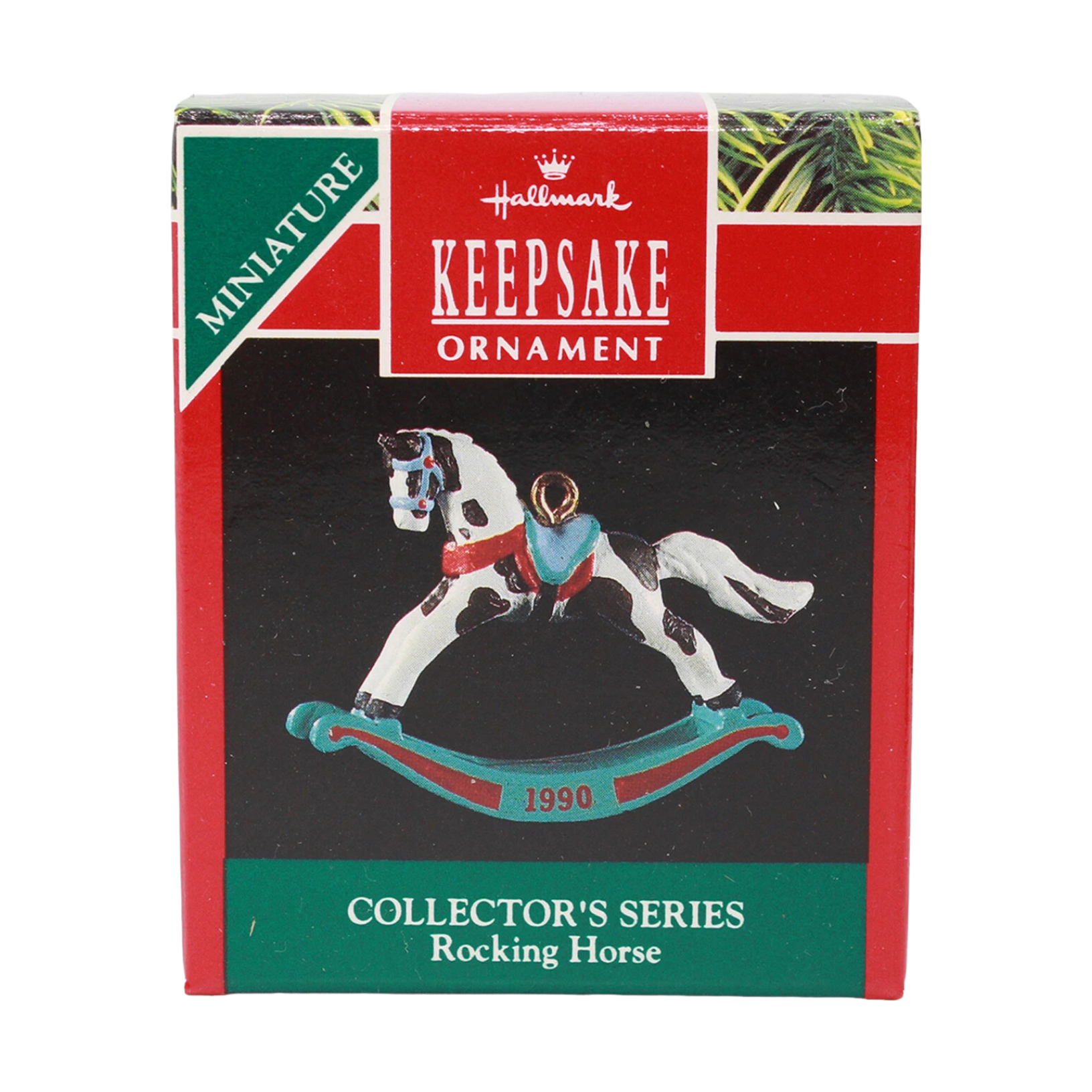 1990 Pinto - Turquoise Rockers Hallmark Ornament (Miniature Rocking Horse) QXM5743 Image2