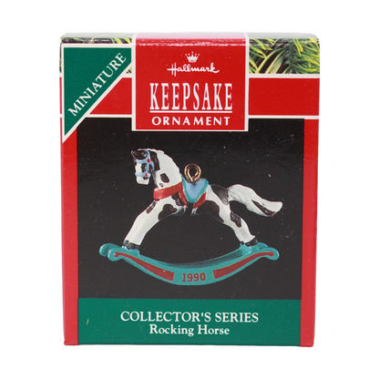 1990 Pinto - Turquoise Rockers Hallmark Ornament (Miniature Rocking Horse) QXM5743 Image2