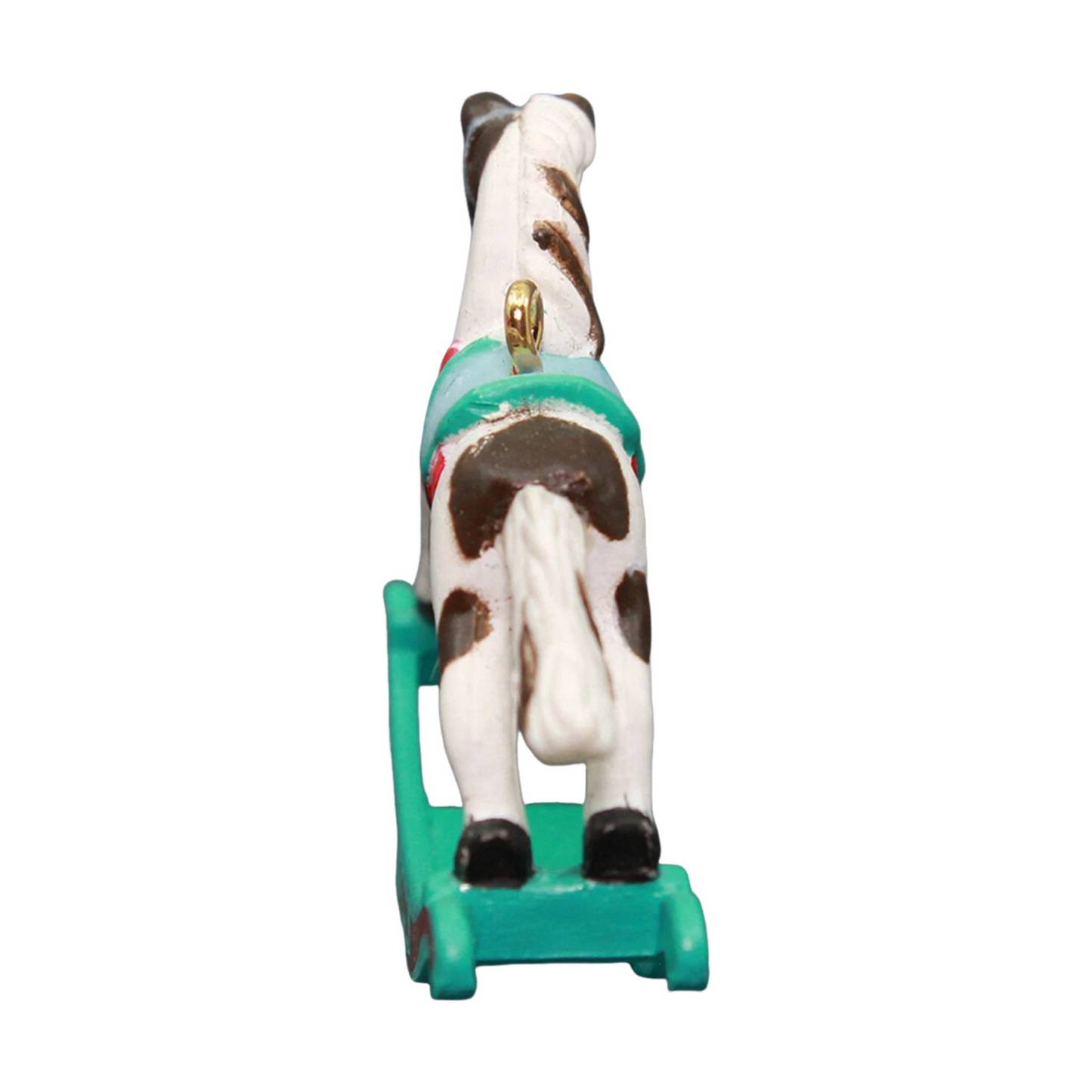 1990 Pinto - Turquoise Rockers Hallmark Ornament (Miniature Rocking Horse) QXM5743 Image6