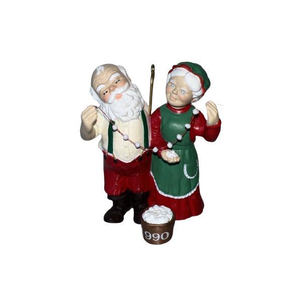 1990 Popcorn Party Hallmark Ornament (Mr. and Mrs. Claus) QX4393
