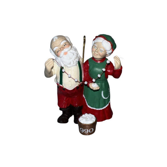 1990 Popcorn Party Hallmark Ornament (Mr. and Mrs. Claus) QX4393