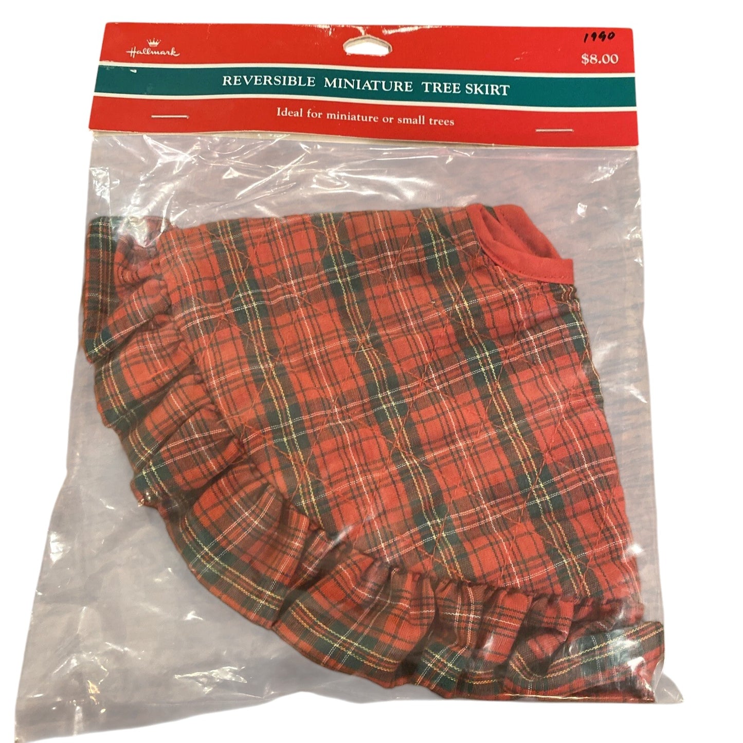 1990 Reversible Miniature Tree Skirt (Miniature Ornament)