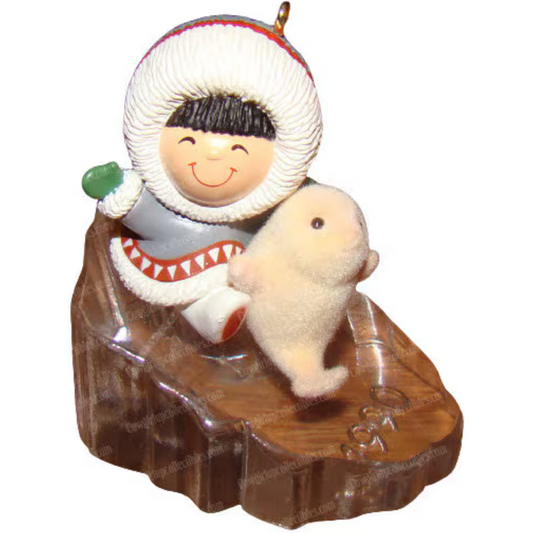 1990 Sliding Down Iceberg Hallmark Ornament (Frosty Friends) QX4396