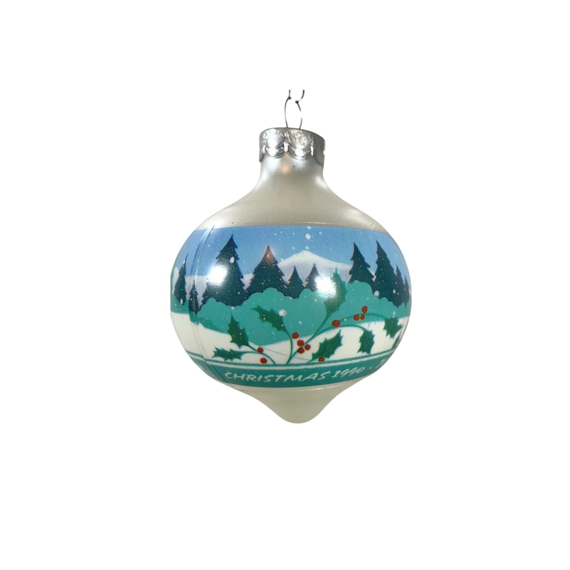 1990 Ten Years Together (Glass Ball) Hallmark Ornament QX215-3 Image1