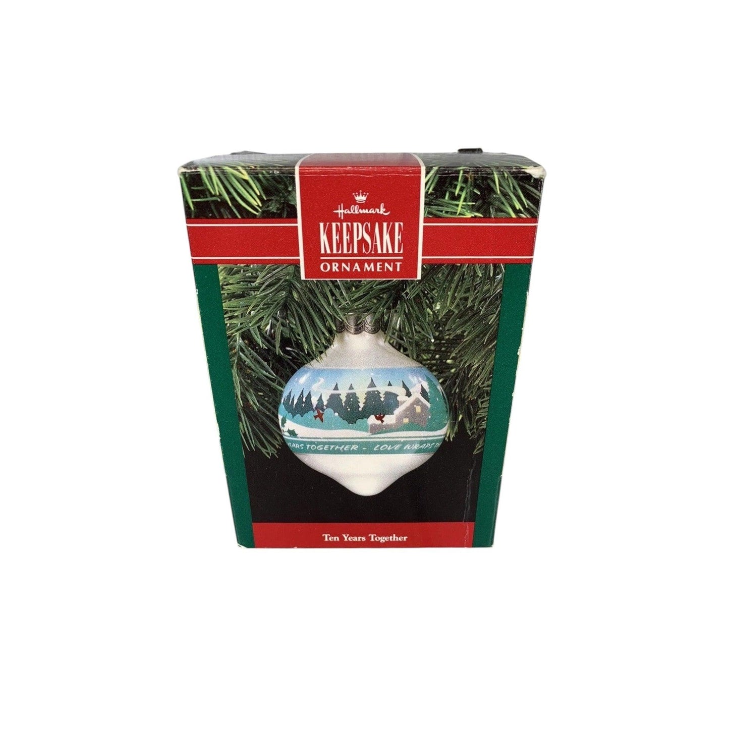 1990 Ten Years Together (Glass Ball) Hallmark Ornament QX215-3 Image2