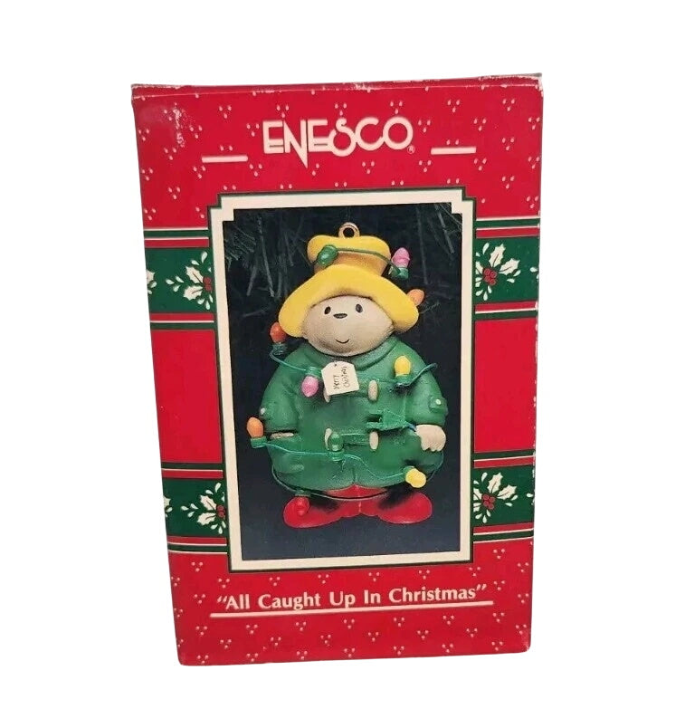 1991 All Caught UP in Christmas Enesco Ornament (Paddington Bear) 583537