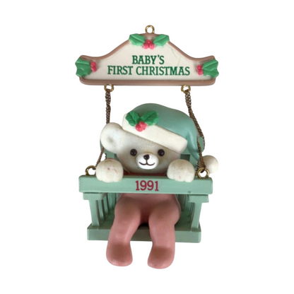 1991 Baby's First Chrstmas - Eight Issue in the "Baby Bear Swing" dated Series (Baby)