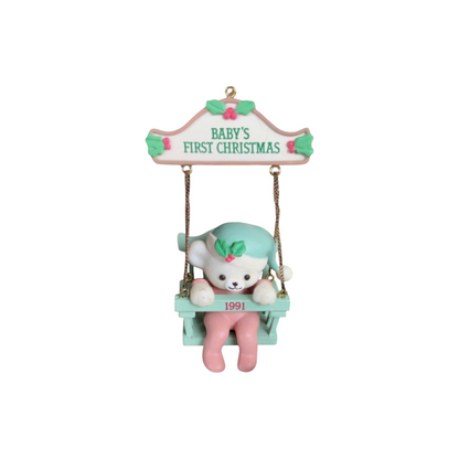 1991 Baby's First Chrstmas - Eight Issue in the "Baby Bear Swing" dated Series (Baby)