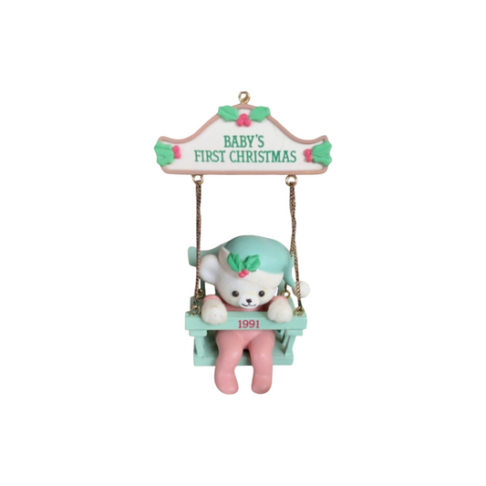 1991 Baby's First Chrstmas - Eight Issue in the "Baby Bear Swing" dated Series (Baby)