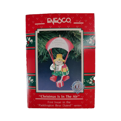 1991 Christmas Is In The Air - Paddington Bear Enesco Ornament (Teddy Bear) 581453