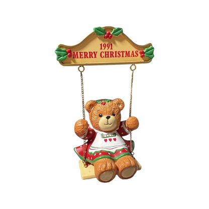 1991 Christmas Swingtime - Lucy & Me Enesco Ornament (Teddy Bear) 576166