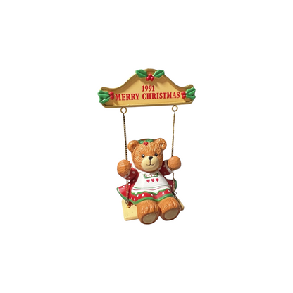 1991 Christmas Swingtime - Lucy & Me Enesco Ornament (Teddy Bear) 576166