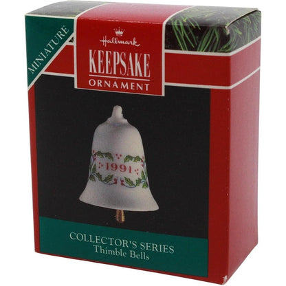 1991 Holly Enclosure Hallmark Ornament (Thimble Bells) QXM5659