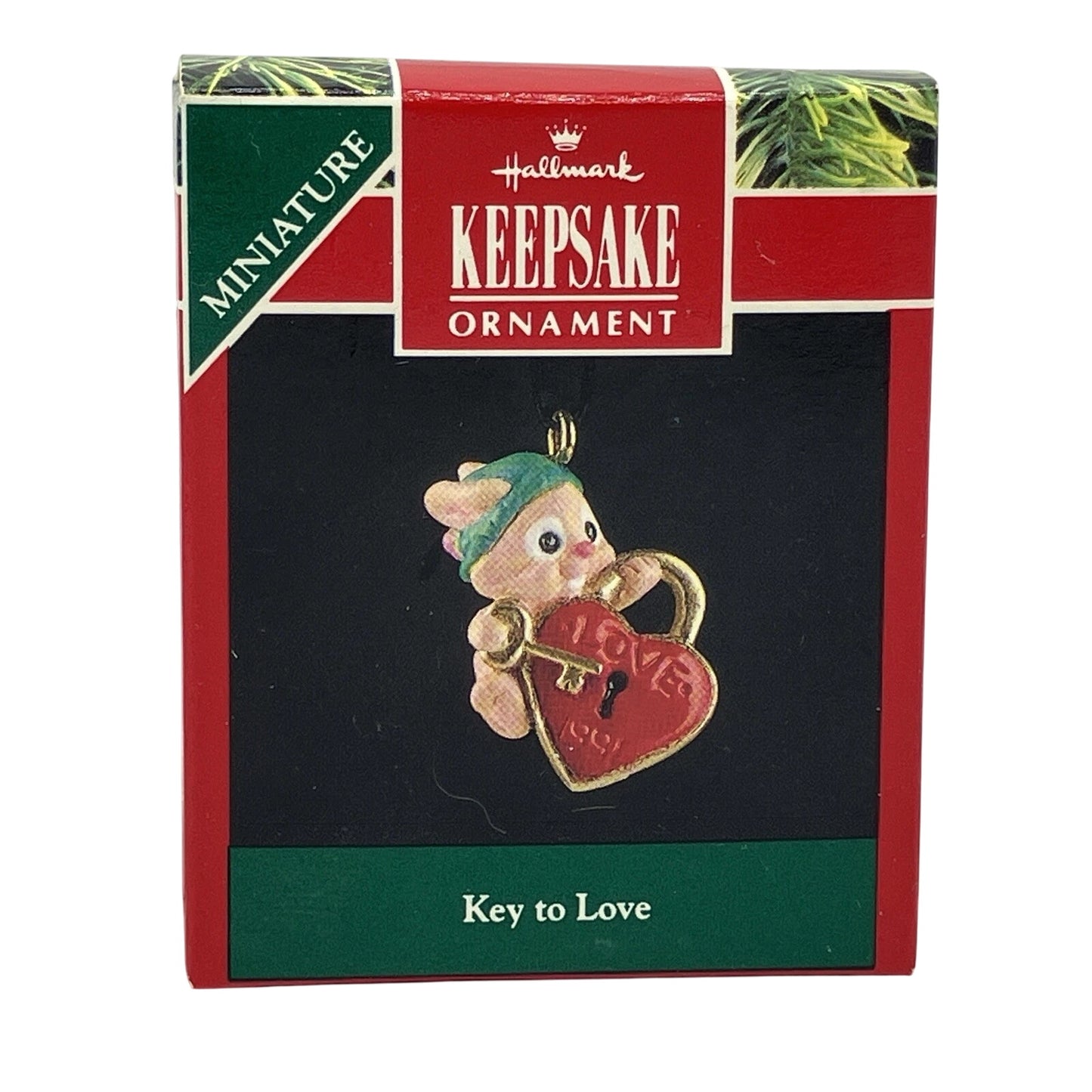 1991 Key to Love Hallmark Ornament (Heart) qxm5689