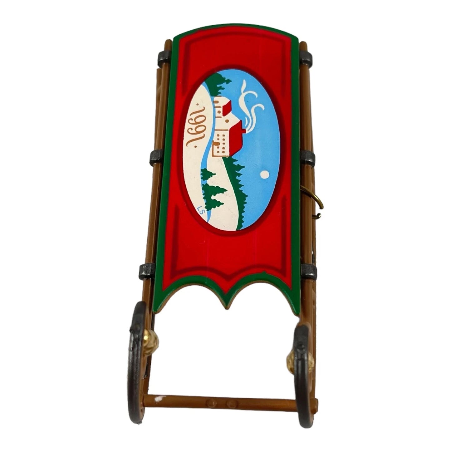 1991 Old-Fashioned Sled Hallmark Ornament (Snow) QX4317