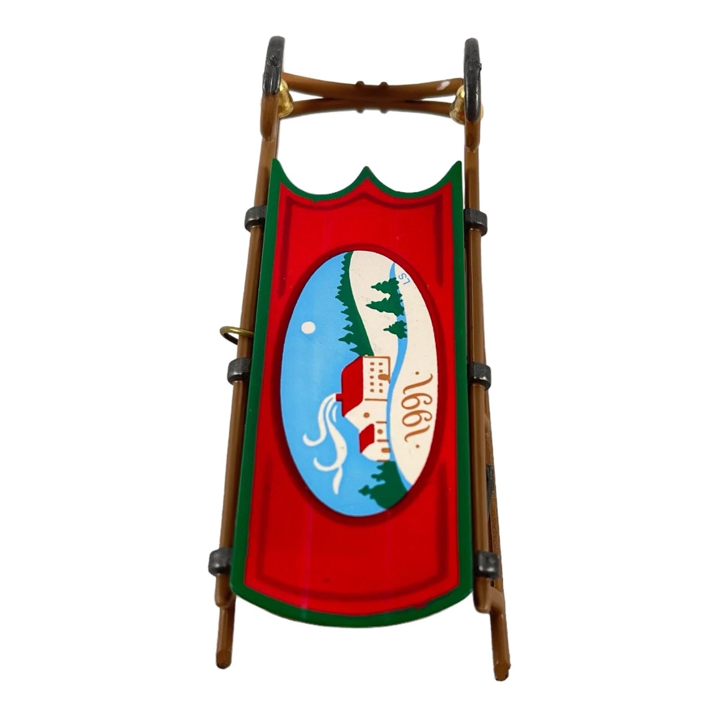 1991 Old-Fashioned Sled Hallmark Ornament (Snow) QX4317