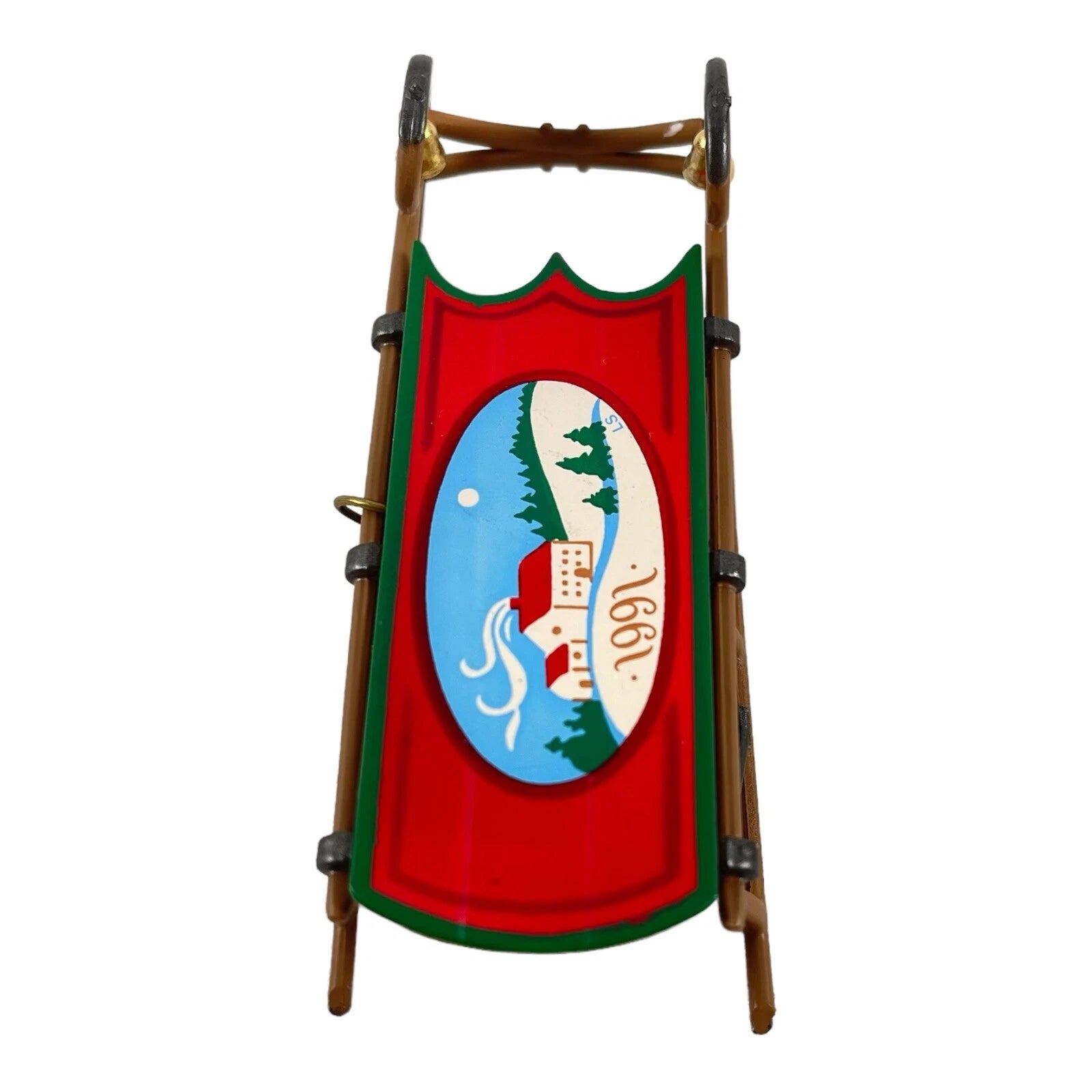 1991 Old-Fashioned Sled Hallmark Ornament (Snow) QX4317
