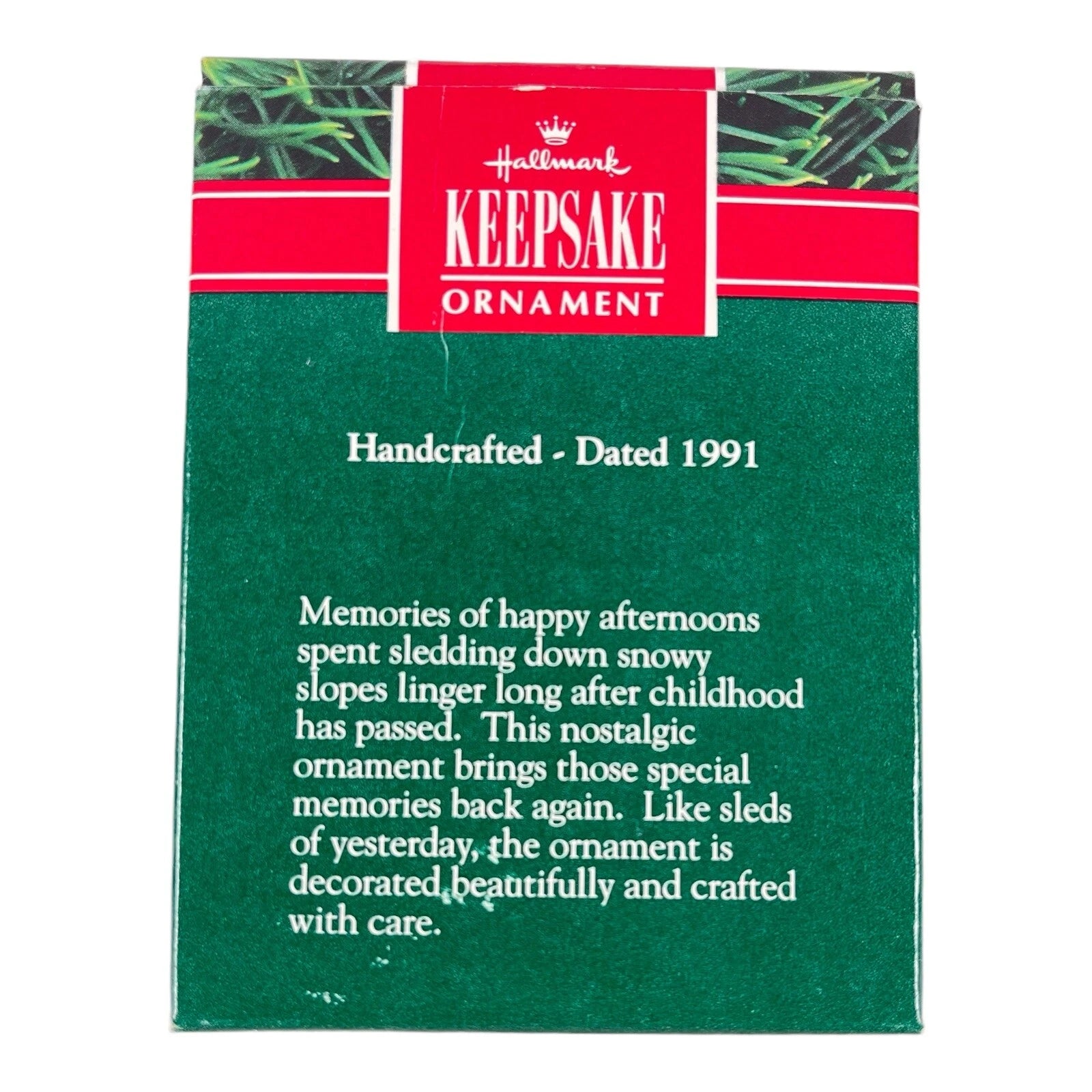 1991 Old-Fashioned Sled Hallmark Ornament (Snow) QX4317