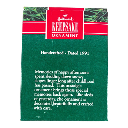 1991 Old-Fashioned Sled Hallmark Ornament (Snow) QX4317