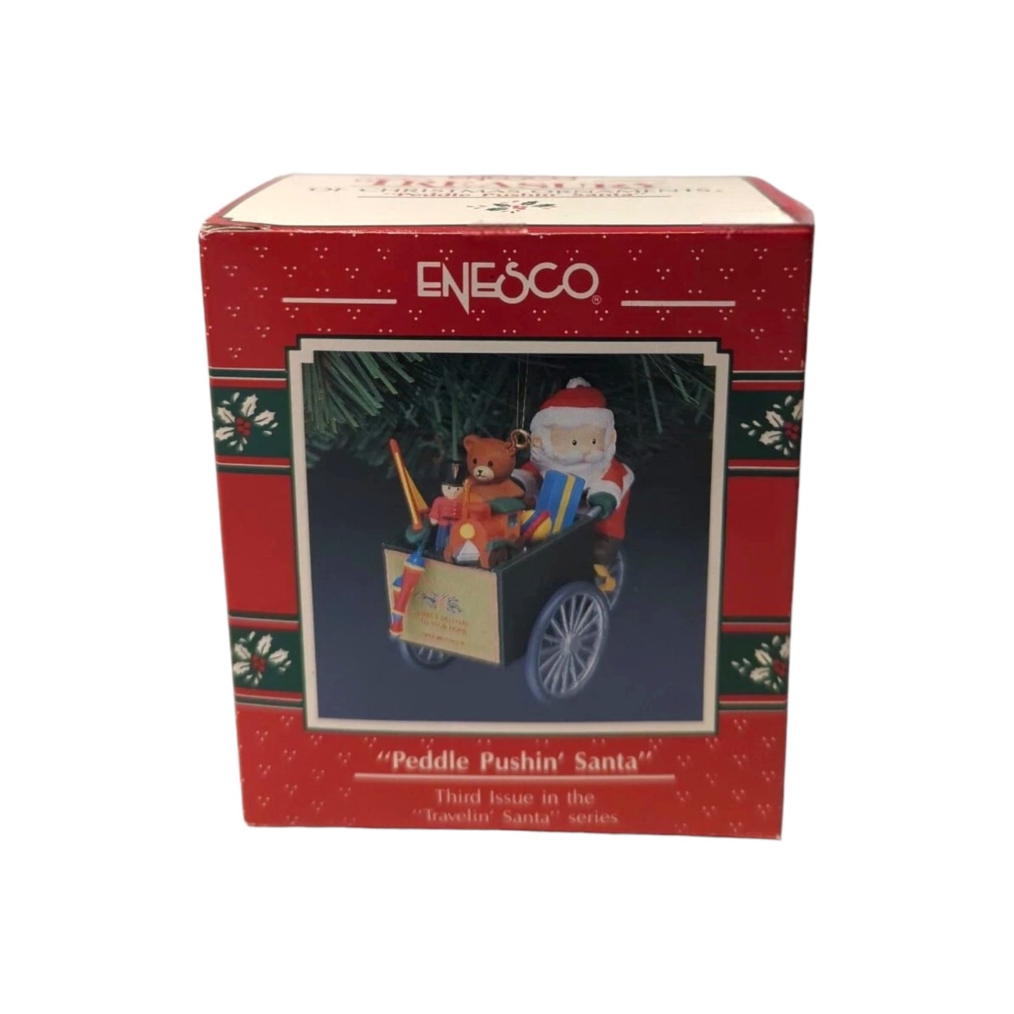 1991 Peddle Pushin' Santa - Third Issue in the "Travelin' Santa" Series (Santa Claus)