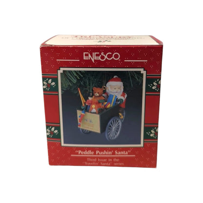 1991 Peddle Pushin' Santa - Third Issue in the "Travelin' Santa" Series (Santa Claus)