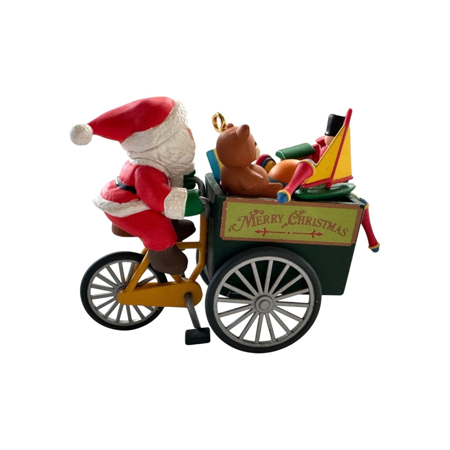 1991 Peddle Pushin' Santa - Third Issue in the "Travelin' Santa" Series (Santa Claus)