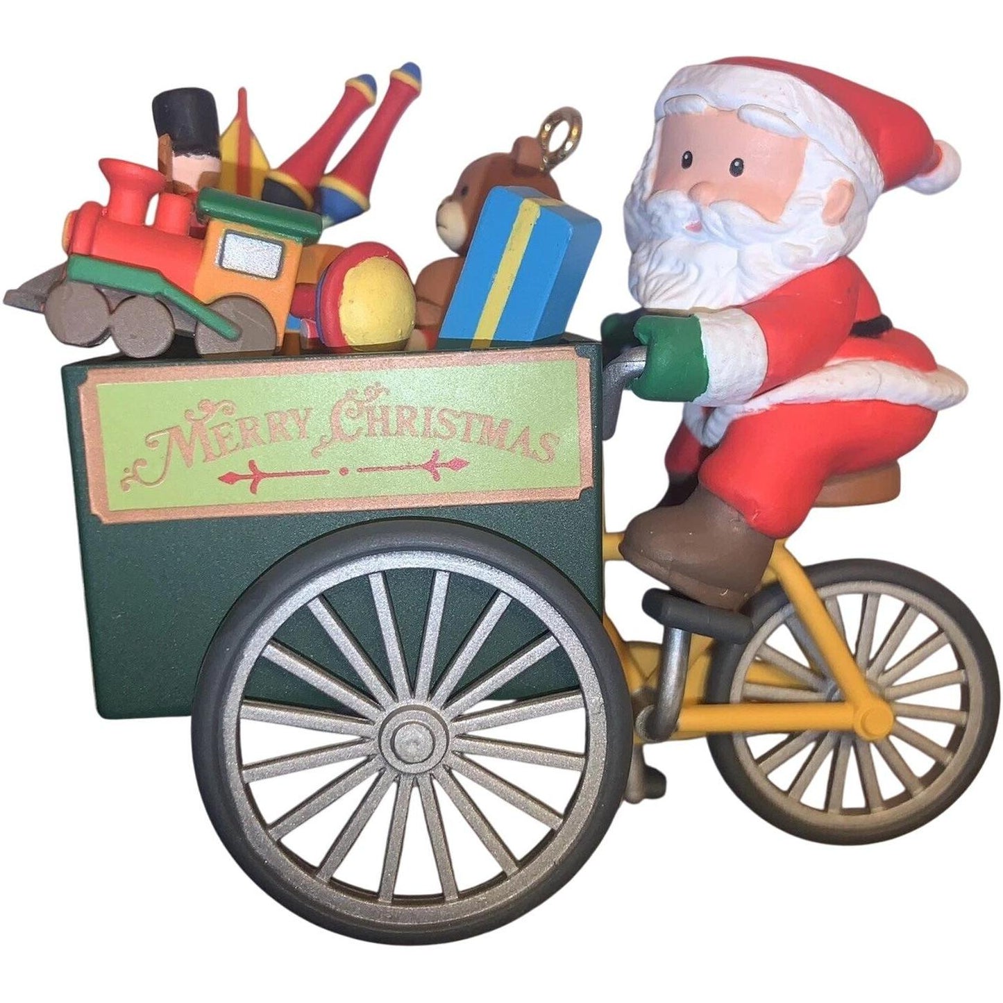 1991 Peddle Pushin' Santa - Third Issue in the "Travelin' Santa" Series (Santa Claus)