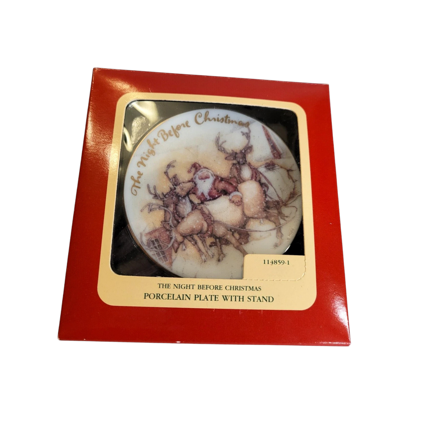 1991 Porcelain Plate With Stand (The Night Before Christmas)