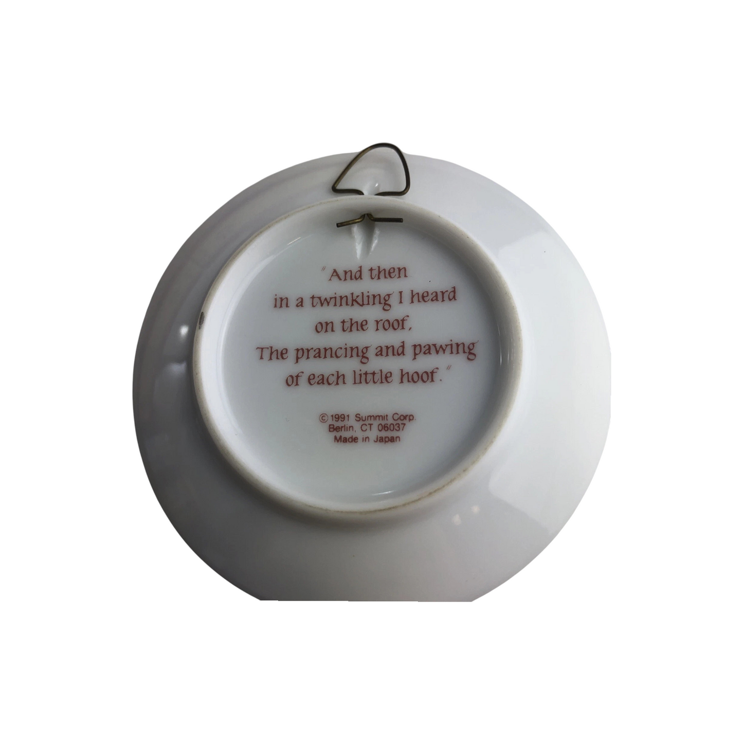 1991 Porcelain Plate With Stand (The Night Before Christmas)