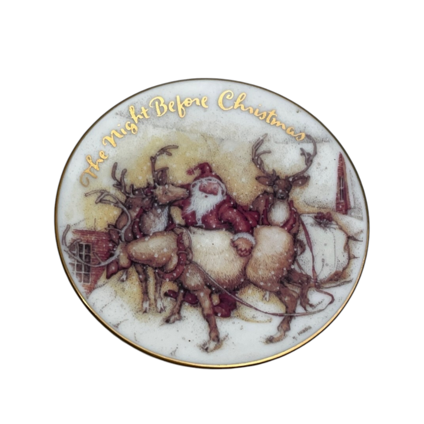 1991 Porcelain Plate With Stand (The Night Before Christmas)