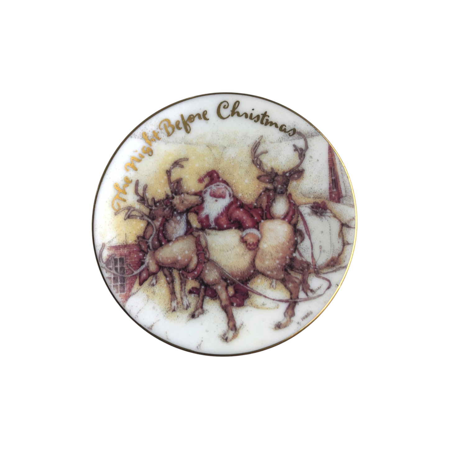 1991 Porcelain Plate With Stand (The Night Before Christmas)