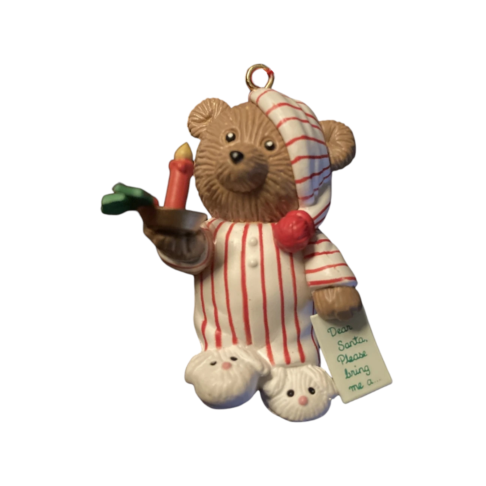 1991 Santa's Roommate - 2nd in a collectible series Carlton Cards Ornaments (Teddy Bear) 114828-1