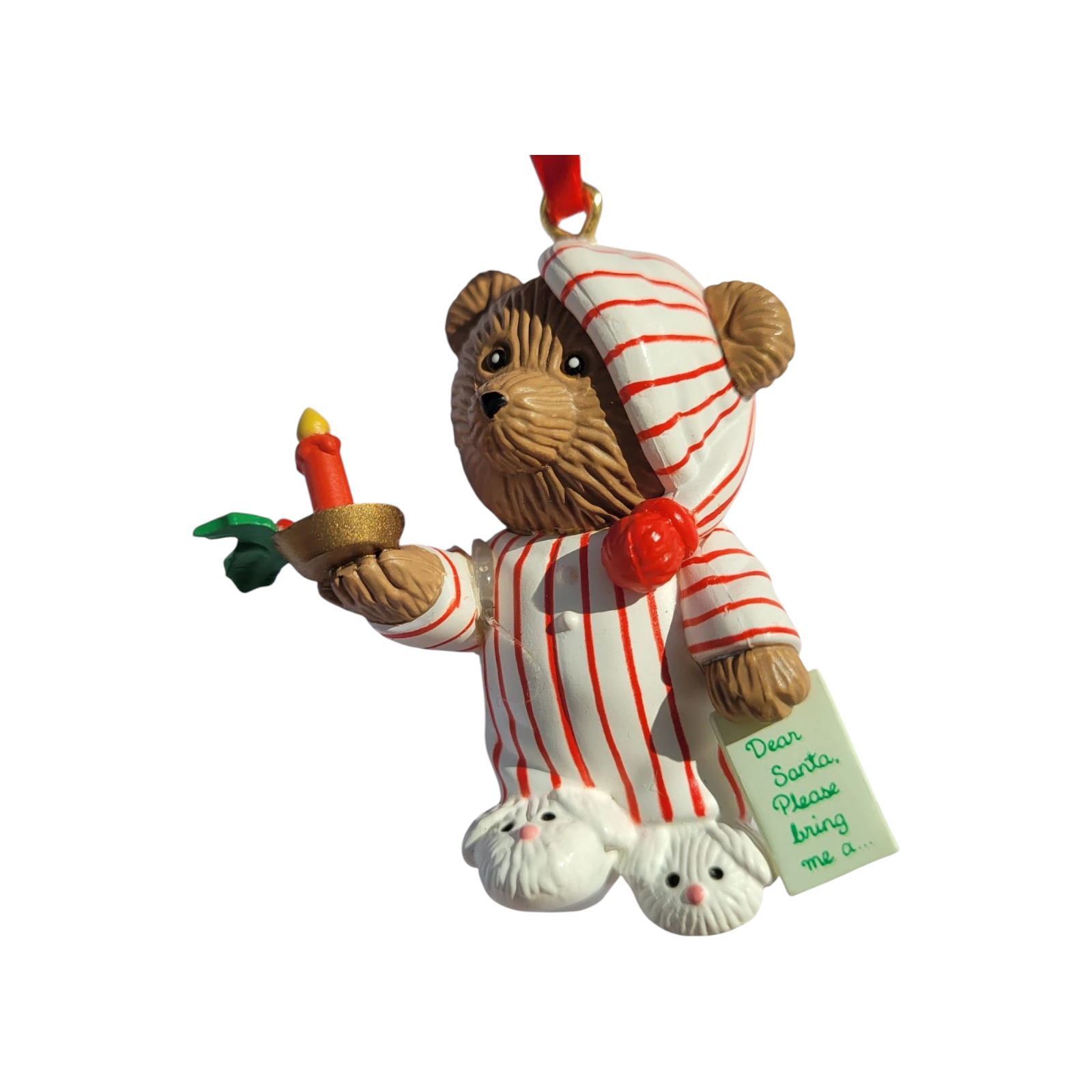 1991 Santa's Roommate - 2nd in a collectible series Carlton Cards Ornaments (Teddy Bear) 114828-1