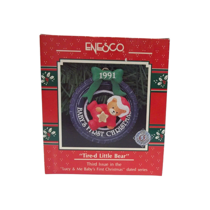 1991 Tire-d Little Bear - Third Issue in the "Lucy & Me Baby's First Christmas" Dated Series (Teddy Bear)