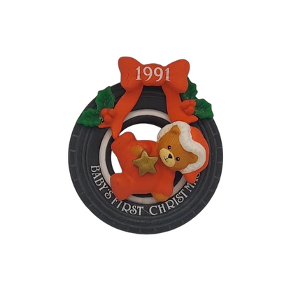 1991 Tire-d Little Bear - Third Issue in the "Lucy & Me Baby's First Christmas" Dated Series (Teddy Bear)