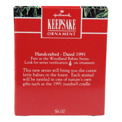 1991 Woodland Babies Hallmark Ornament (Squirrel in Nutshell) QXM5667