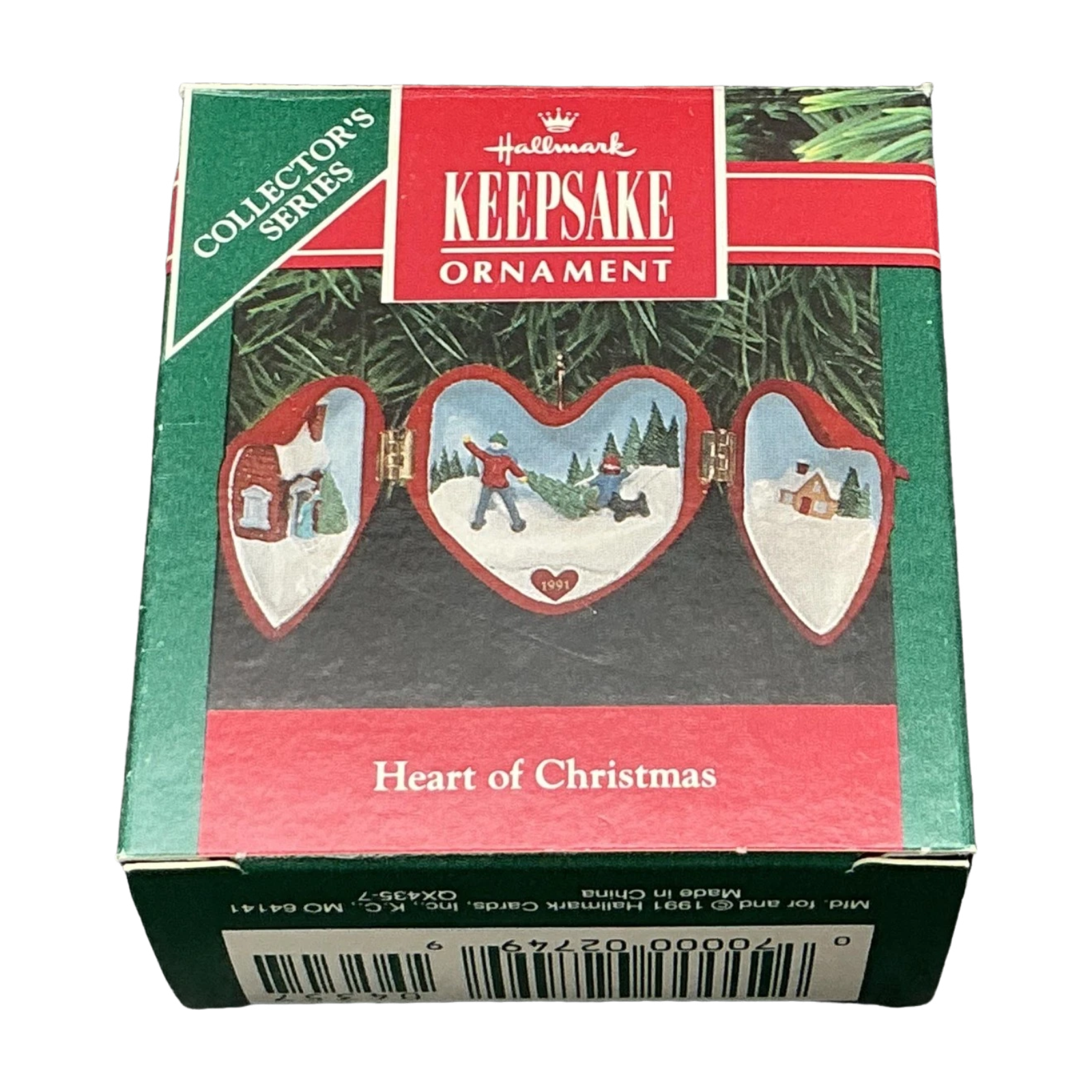 1991 Bringing Home the Tree Hallmark Ornament (Heart of Christmas) QX4357 Image2